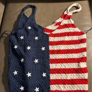 moon & madison Red and Blue Stars and Stripes Kids tank top